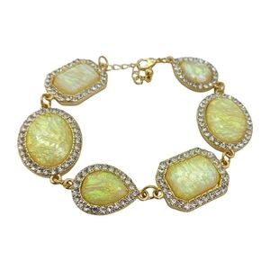 Womens Bracelet Sparkly Irresdescent Gold Jewelry formal Wedding Guest